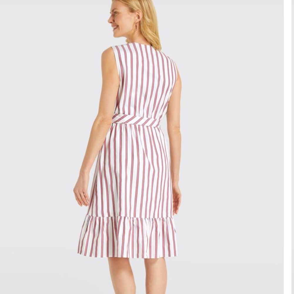 ๐ SALE NWT Draper James Stripe Faux Wrap Dress - Picture 3 of 8